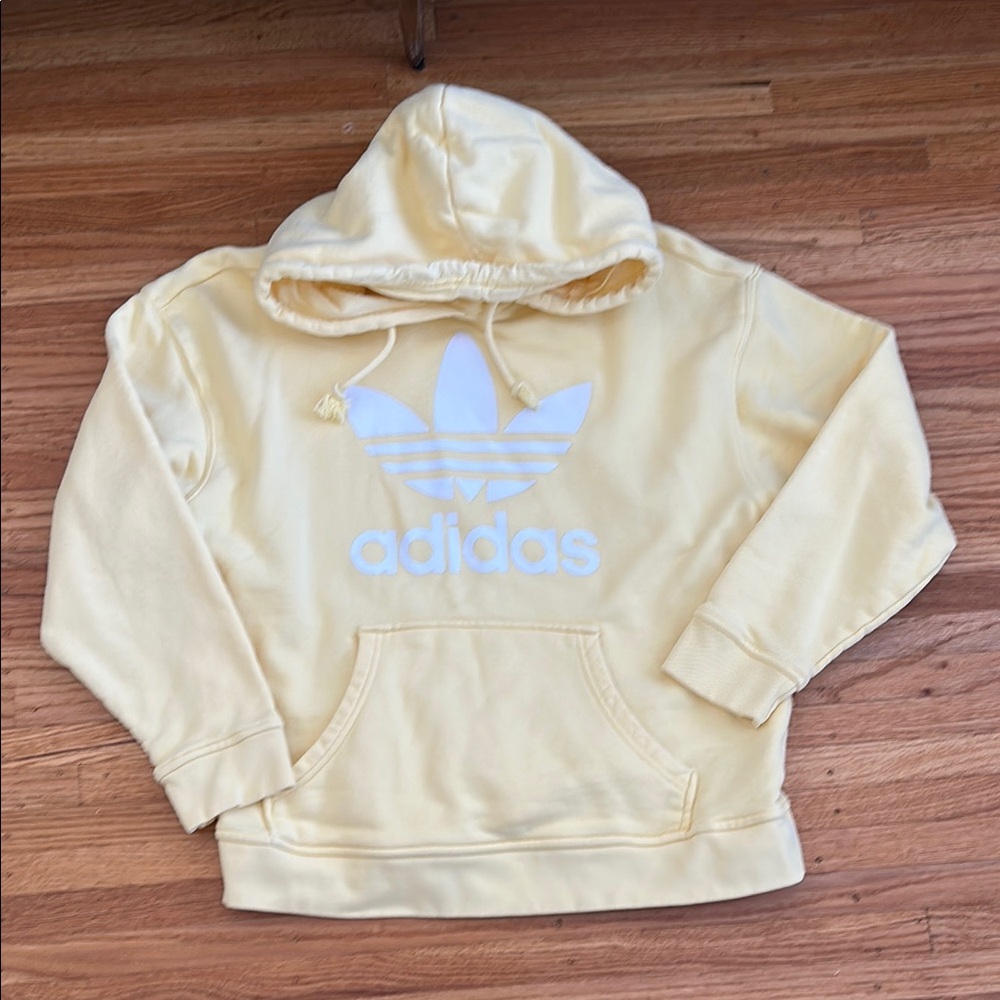Adidas Womens Yellow Hoodie Small